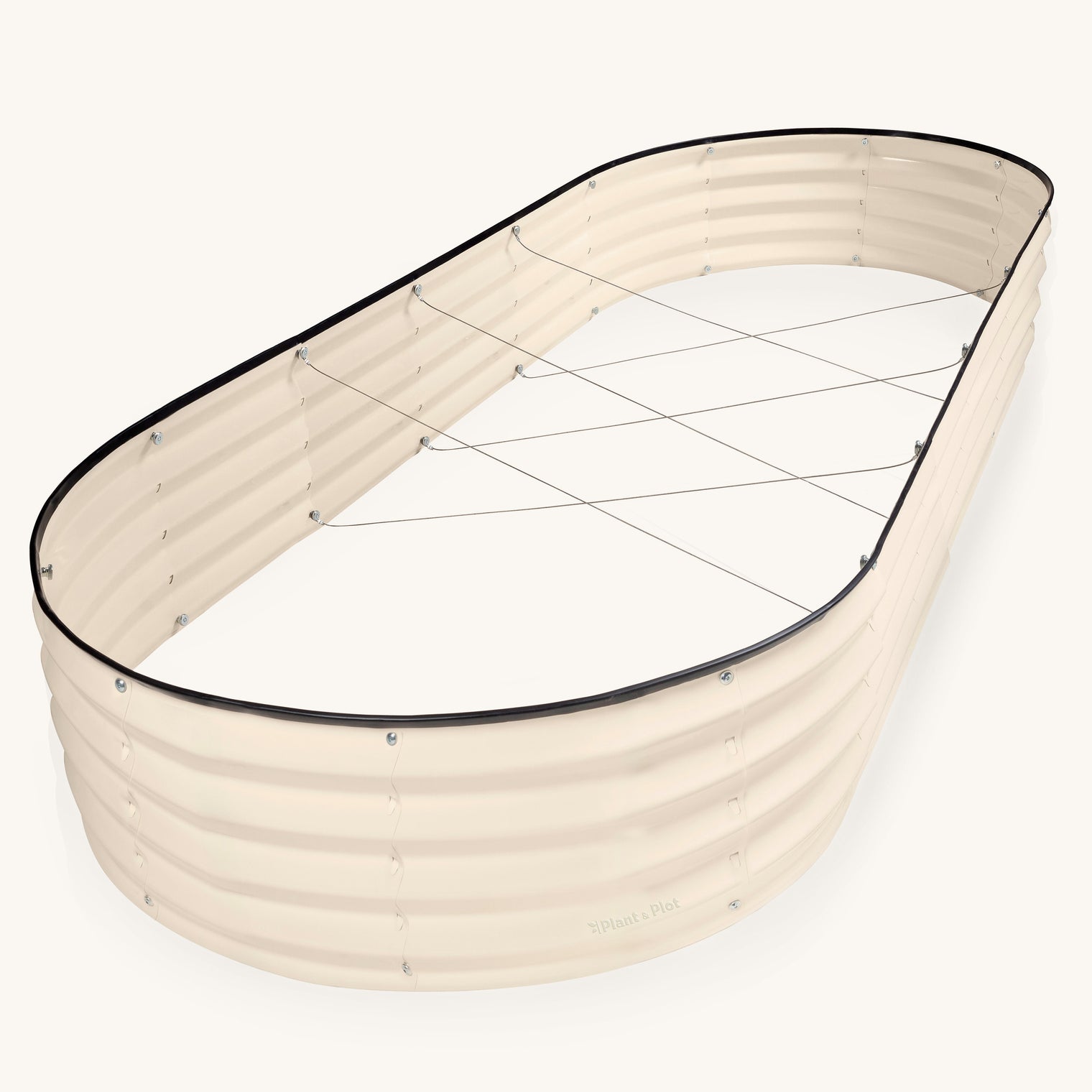 8x4x1 ft White Oval Raised Garden Bed