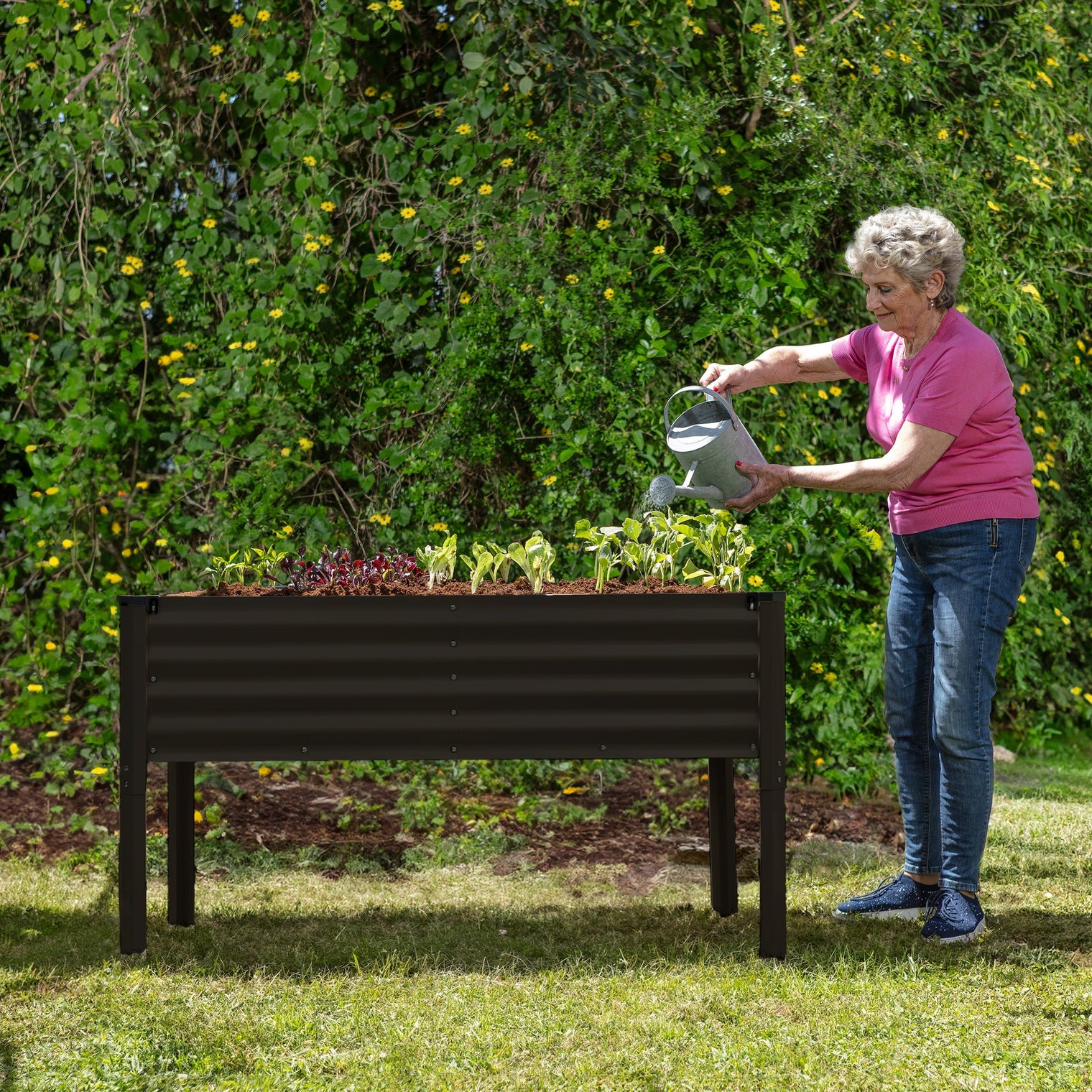 Raised Garden Beds with Legs in Black