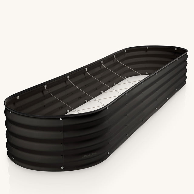 8x2x1 ft Black Oval Raised Garden Bed