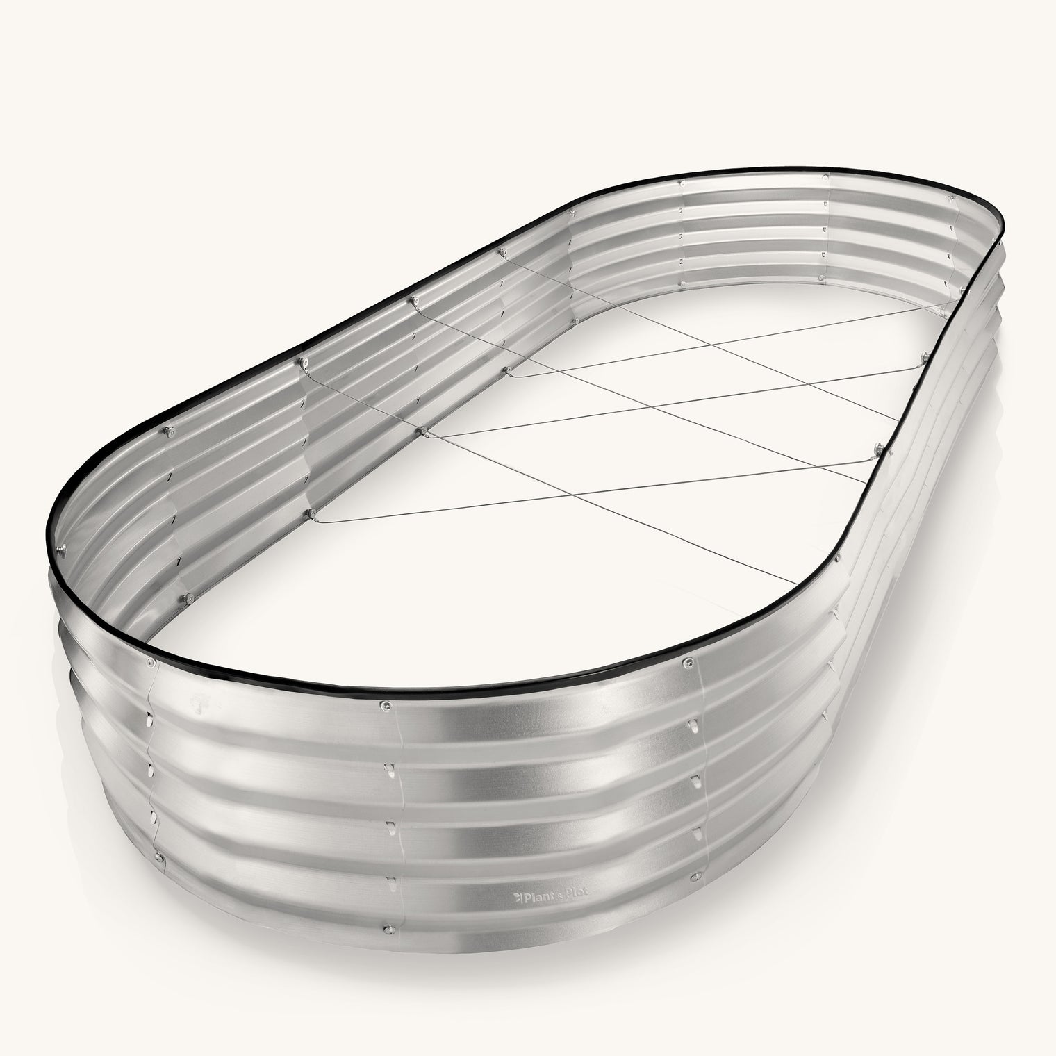 8x4x1 ft Silver Oval Raised Garden Bed