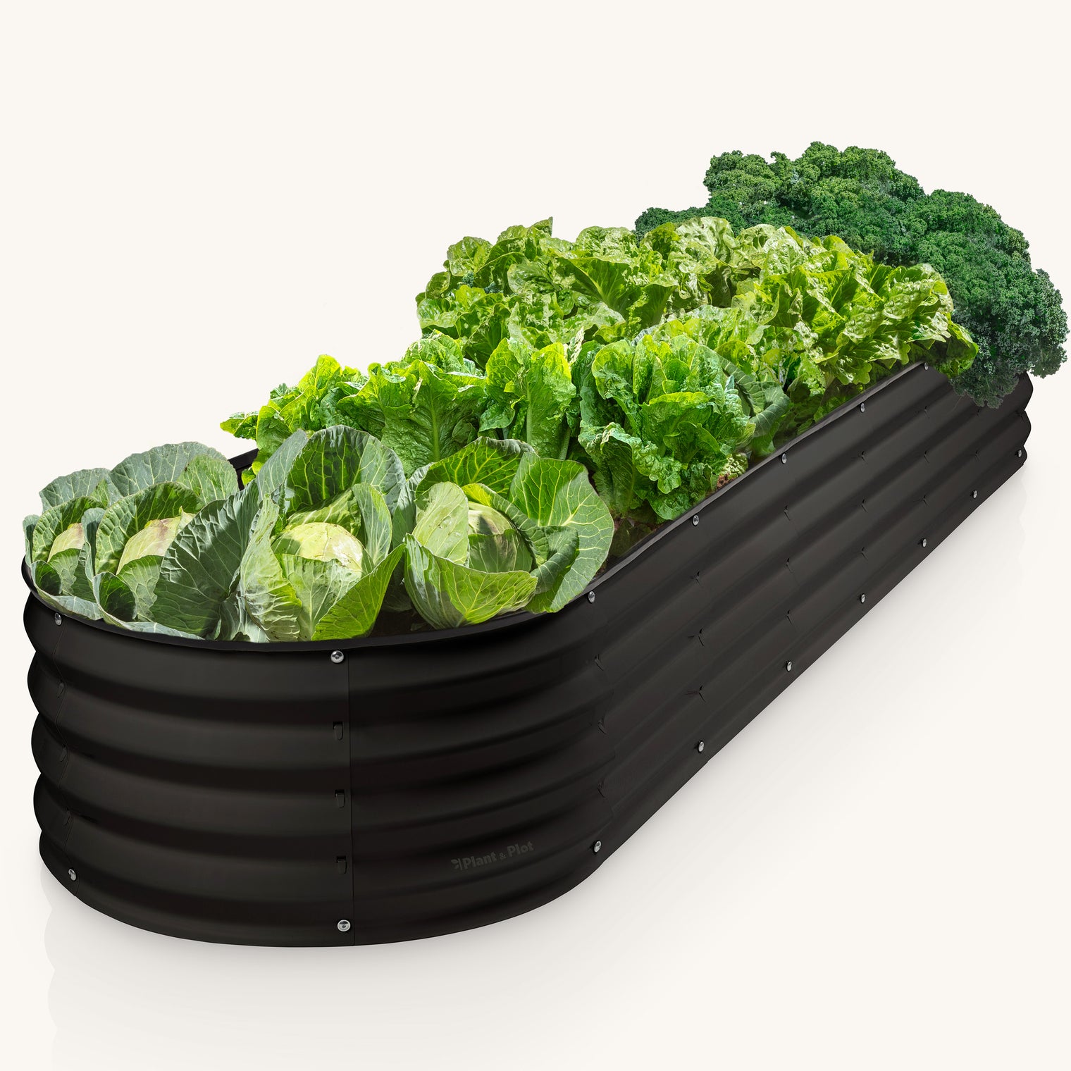 8x2x1 ft Black Oval Raised Garden Bed
