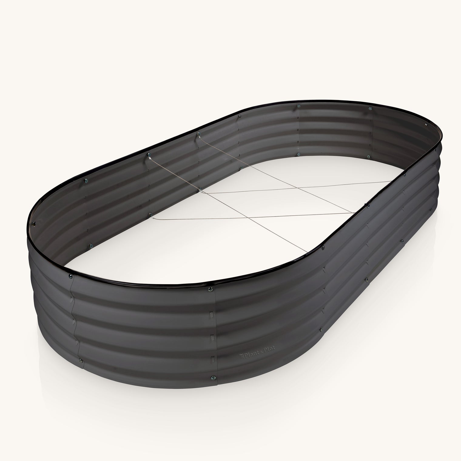 6x3x1 ft Gray Oval Raised Garden Bed