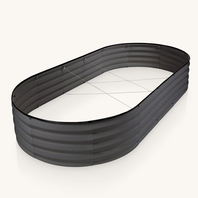 6x3x1 ft Gray Oval Raised Garden Bed