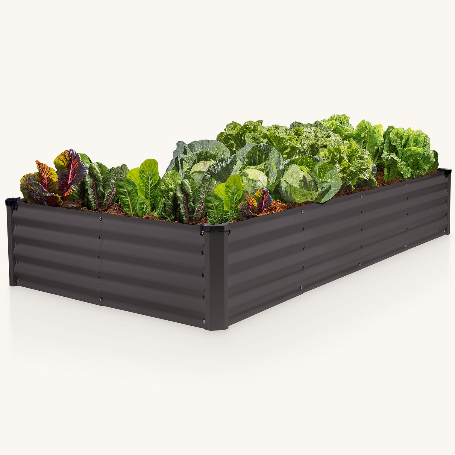 6x3x1 ft Gray Rectangle Raised Garden Bed