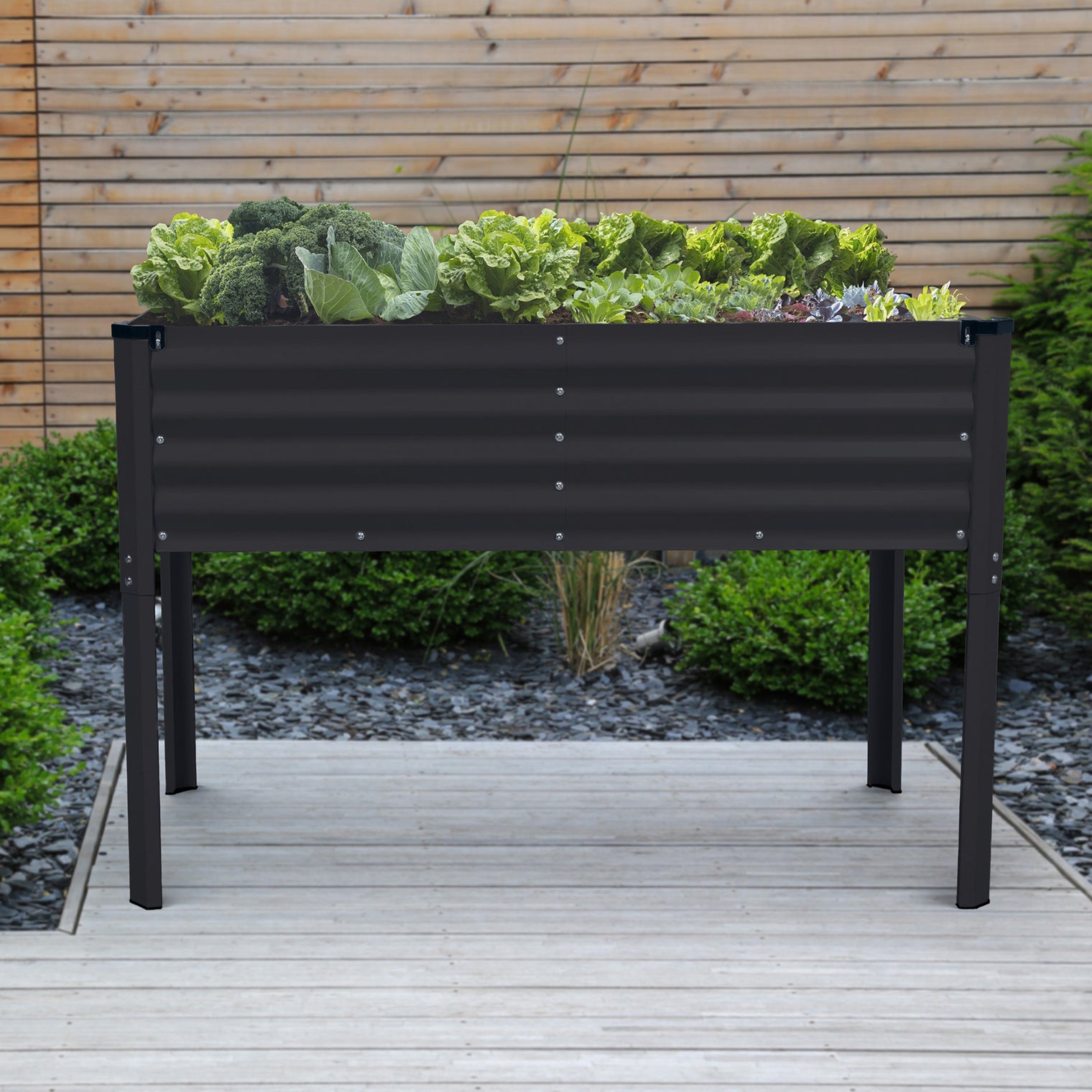 Raised Garden Beds with Legs in Black
