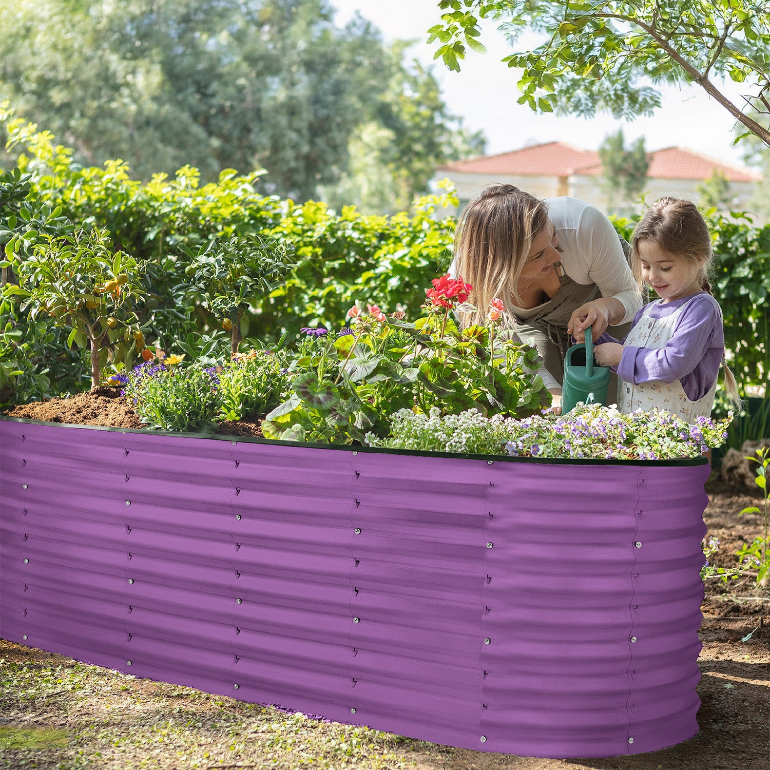 6x2x2 ft Purple Oval Raised Garden Bed