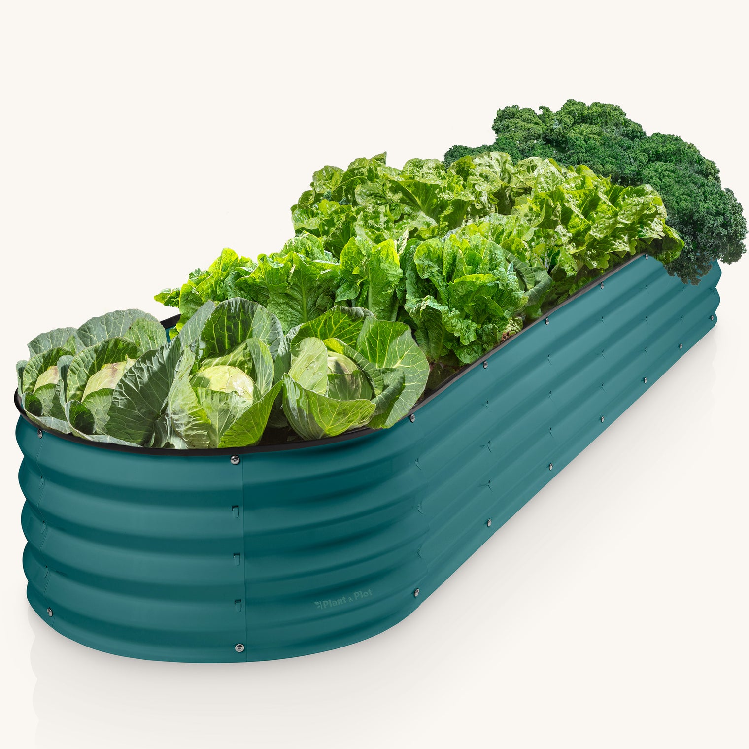 8x2x1 ft Turquoise Oval Raised Garden Bed