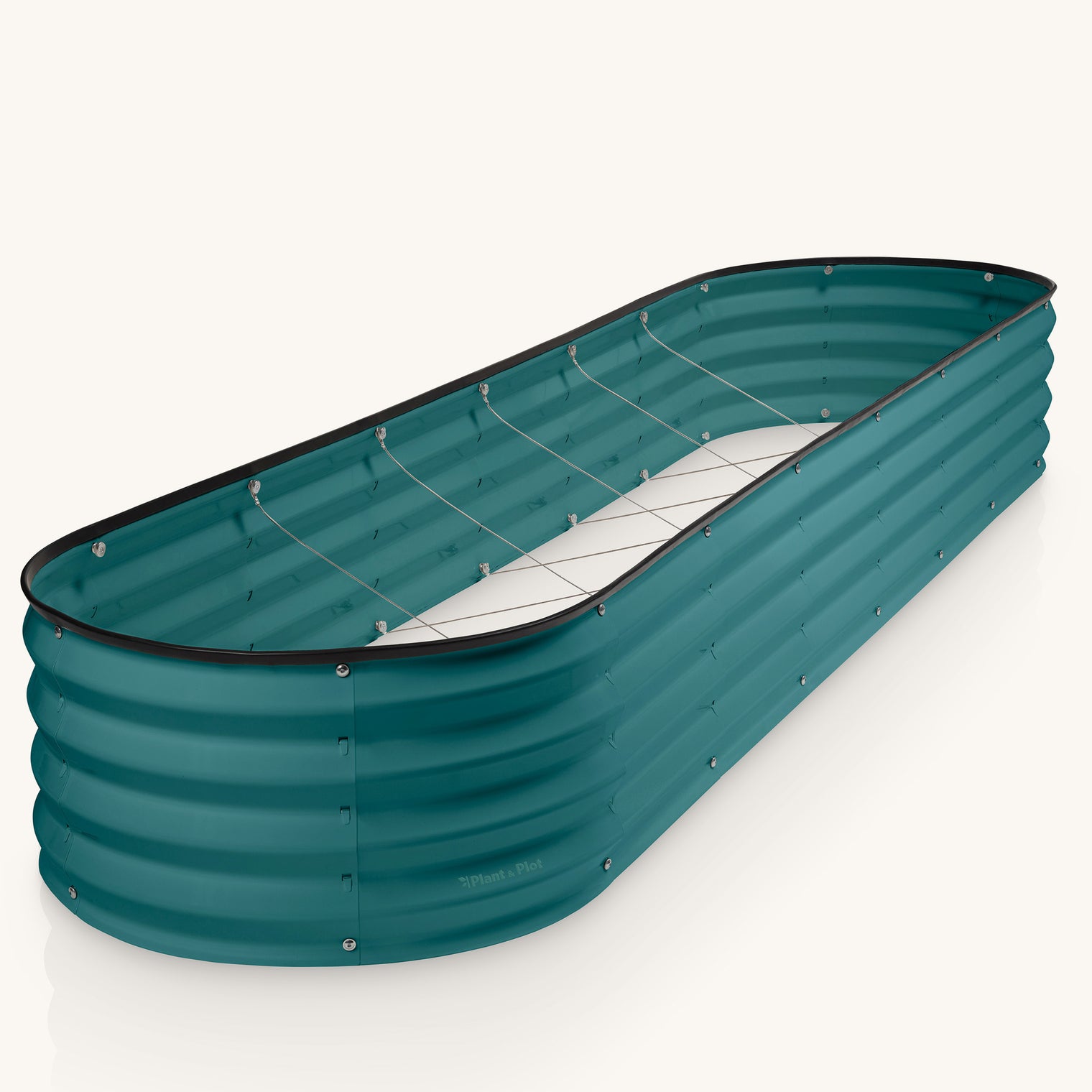 8x2x1 ft Turquoise Oval Raised Garden Bed