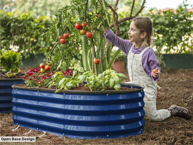 4x2x1 ft 2Pcs Navy Oval Raised Garden Bed