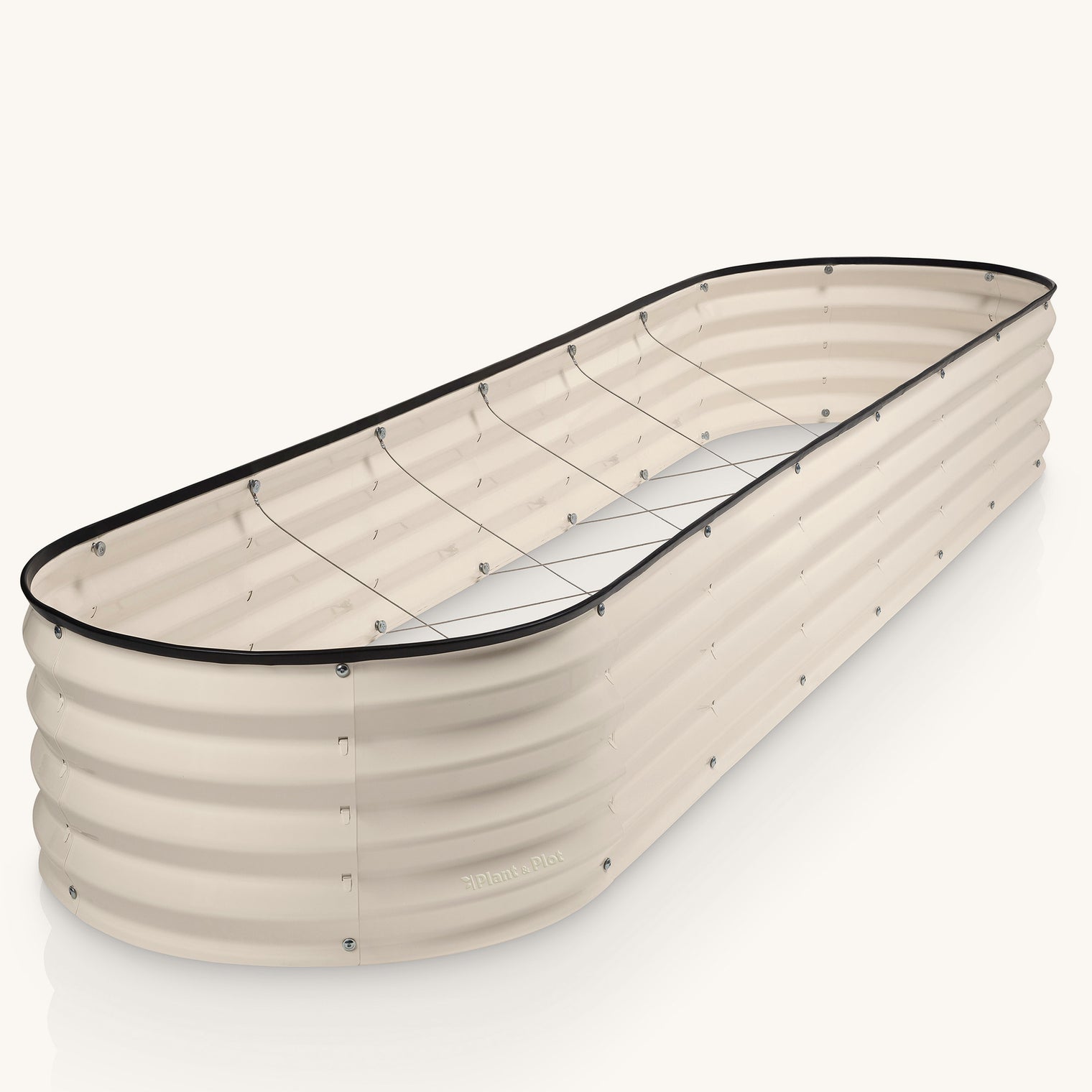 8x2x1 ft White Oval Raised Garden Bed