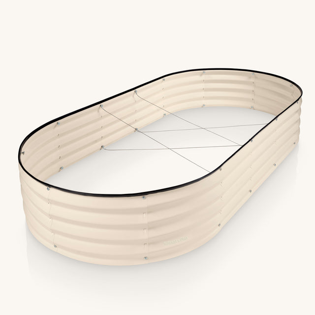 6x3x1 ft White Oval Raised Garden Bed