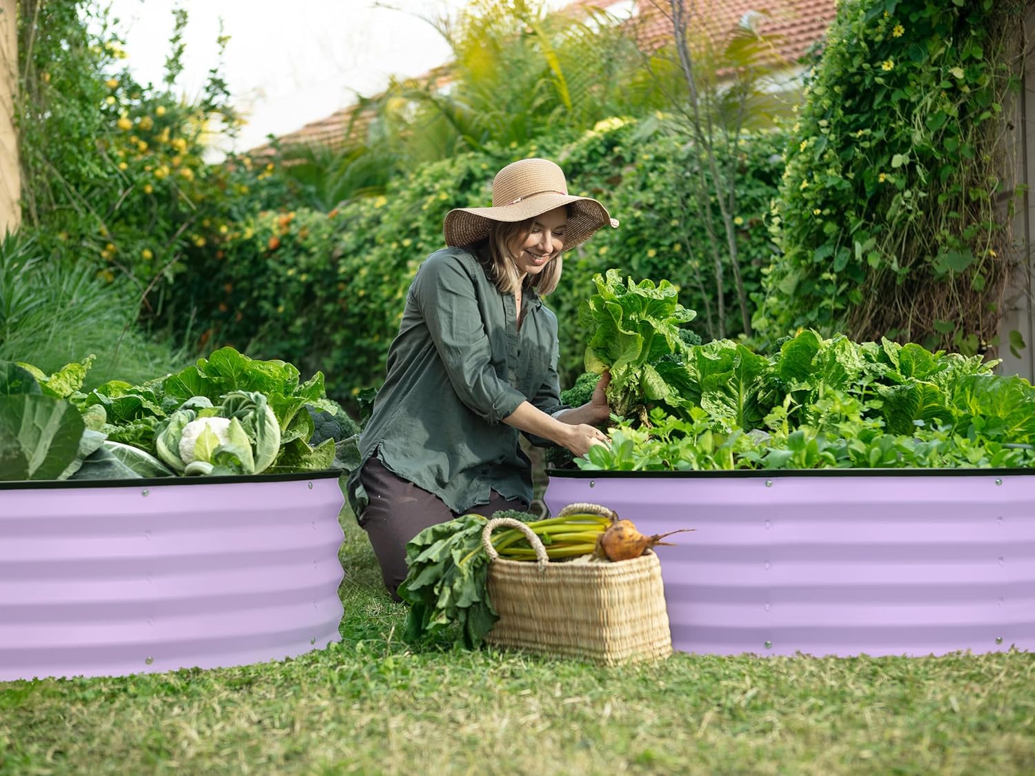 4x4x1 ft Lavender 2 Pcs Raised Garden Bed
