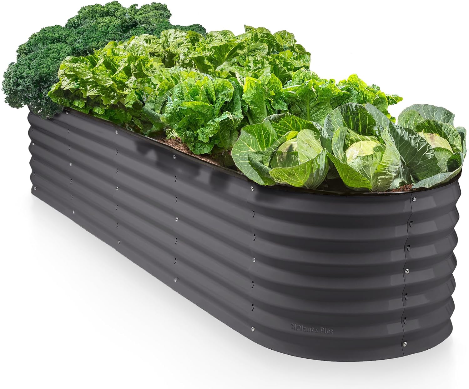 9 in 1 Modular Grey Raised Garden Bed 8×2×1.5 ft