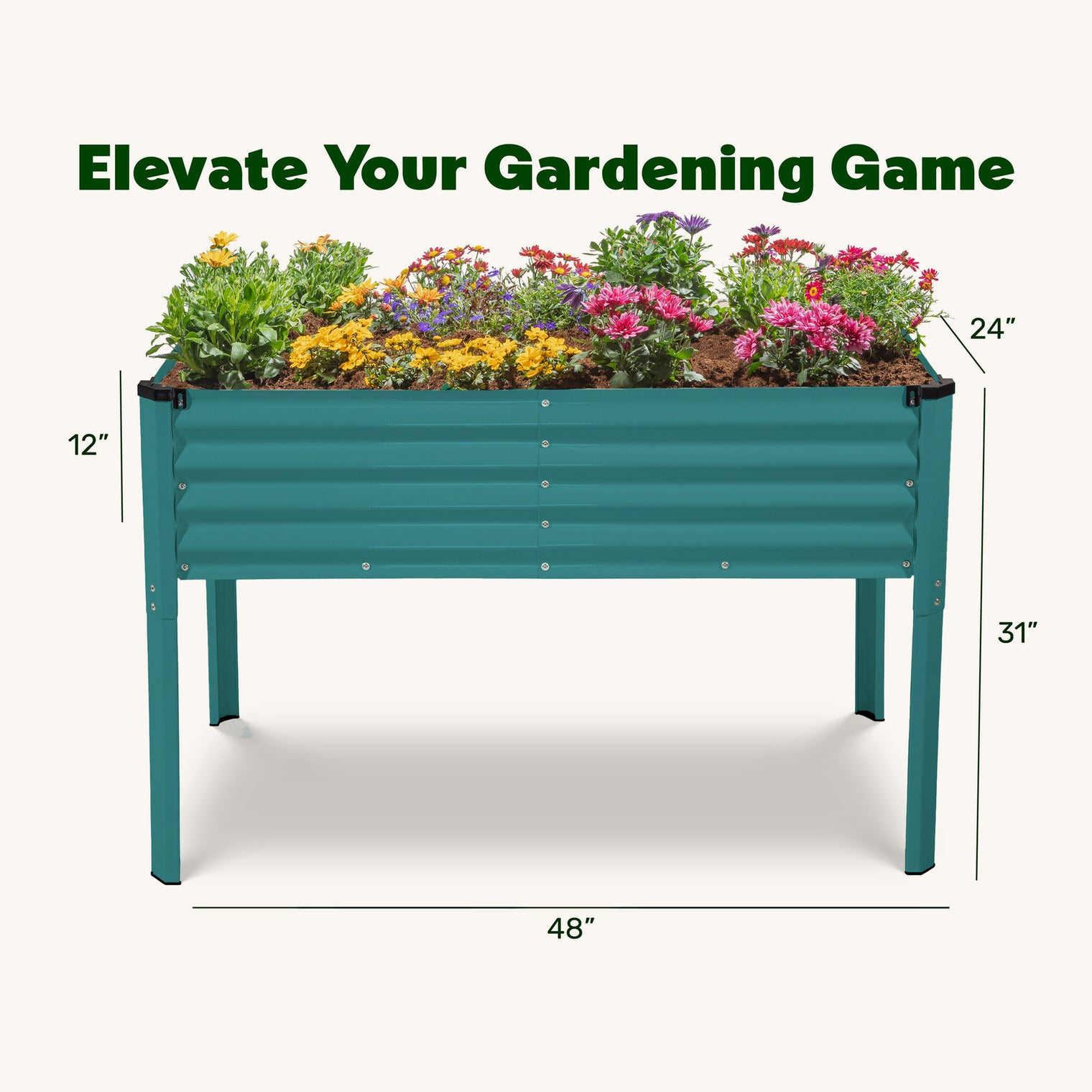 Raised Garden Beds with Legs in Turquoise