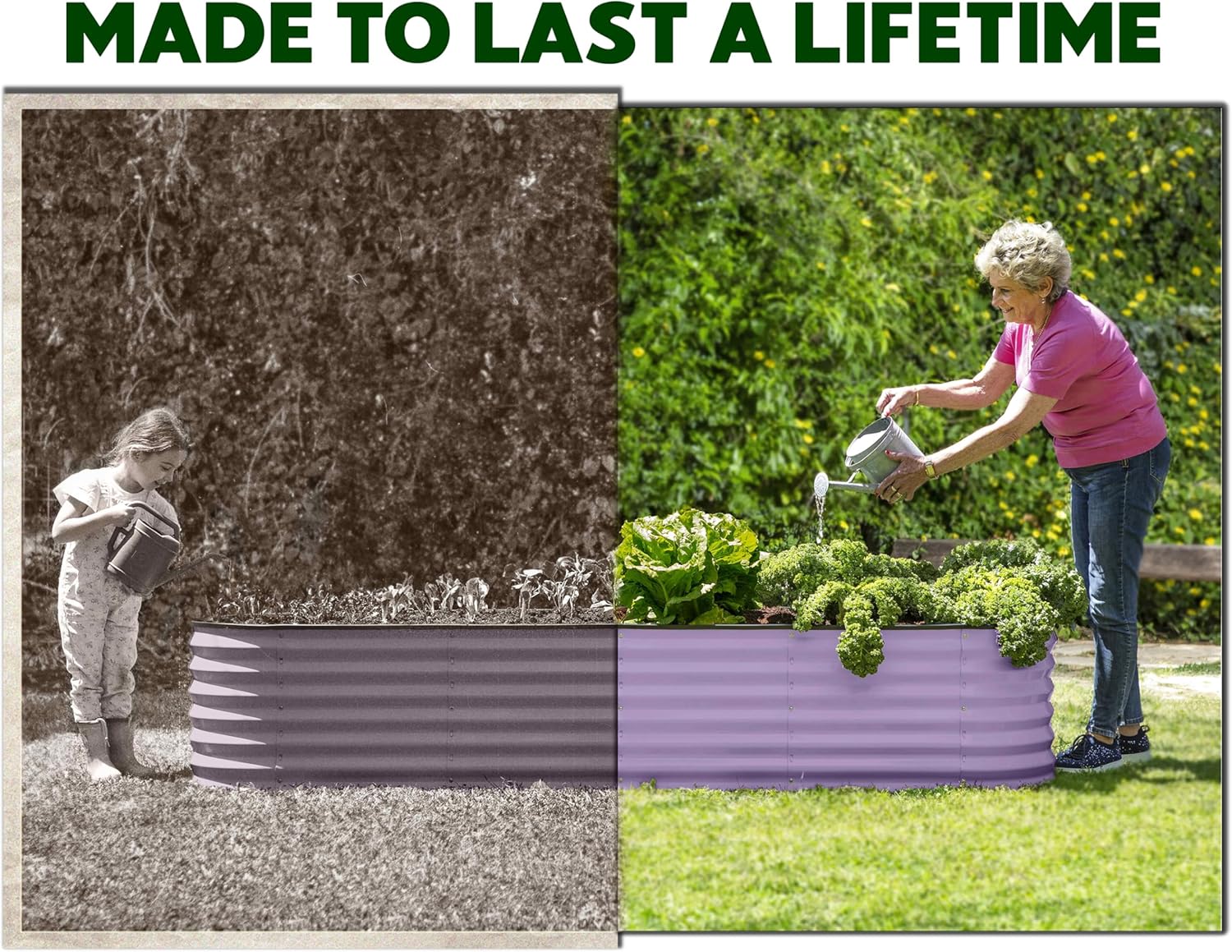 9 in 1 Modular Lavender Raised Garden Bed 8×2×1.5 ft