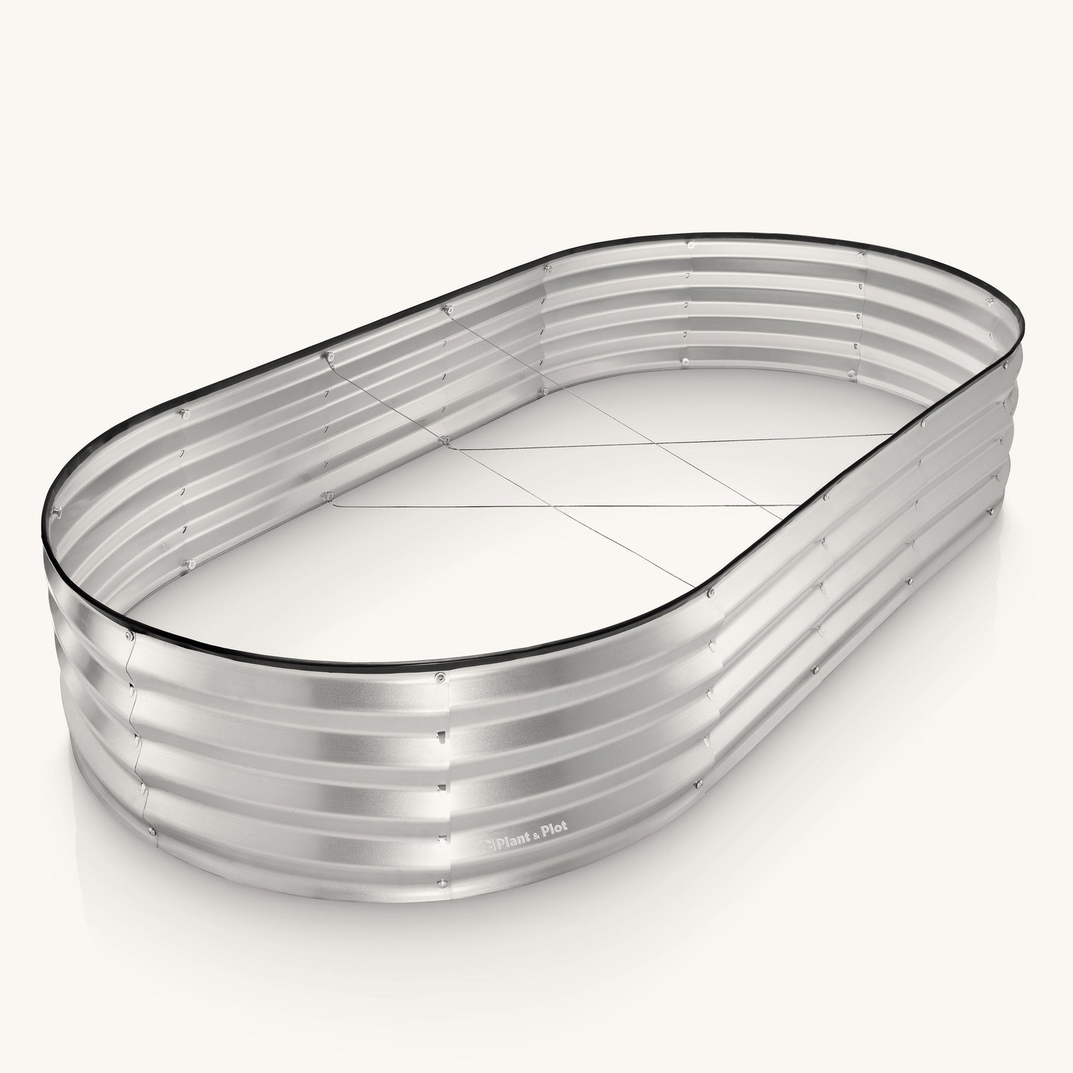 6x3x1 ft Silver Oval Raised Garden Bed