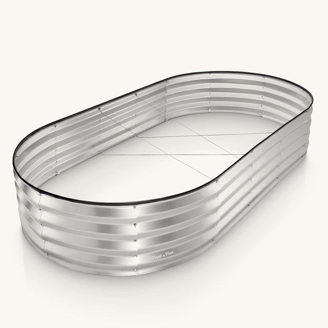 6x3x1 ft Silver Oval Raised Garden Bed