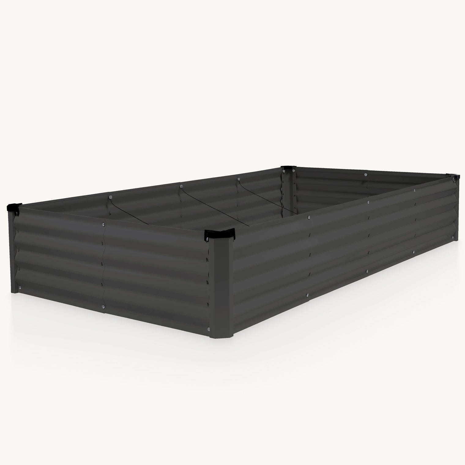 6x3x1 ft Gray Rectangle Raised Garden Bed