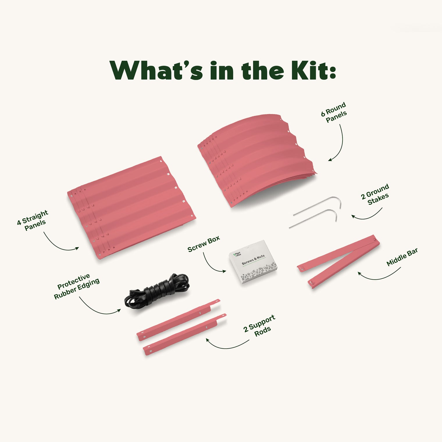 4x2x1 ft 2 Pcs  Blush Pink Oval Raised Garden Bed