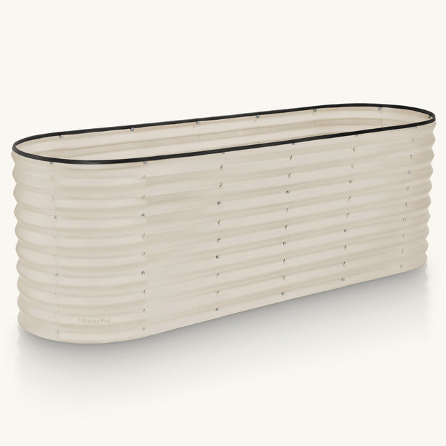 6x2x2 ft White Oval Raised Garden Bed