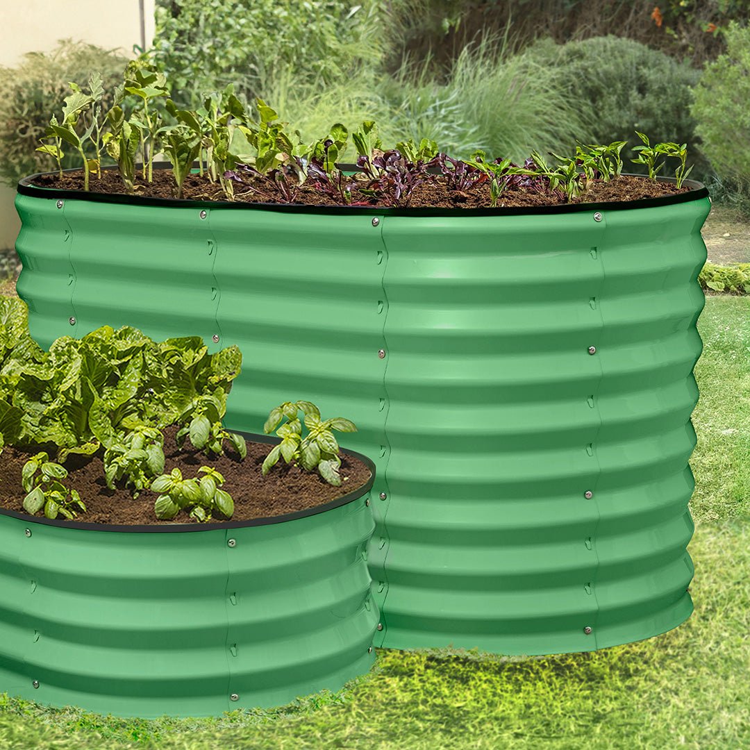 garden beds on grass