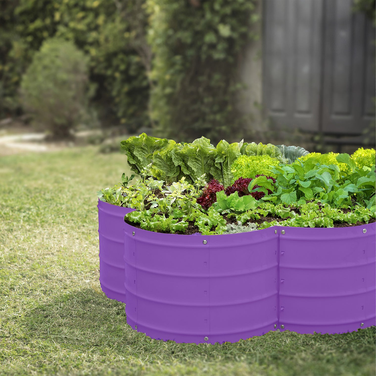 3x3x1 ft Purple Flower Shaped Raised Garden Bed