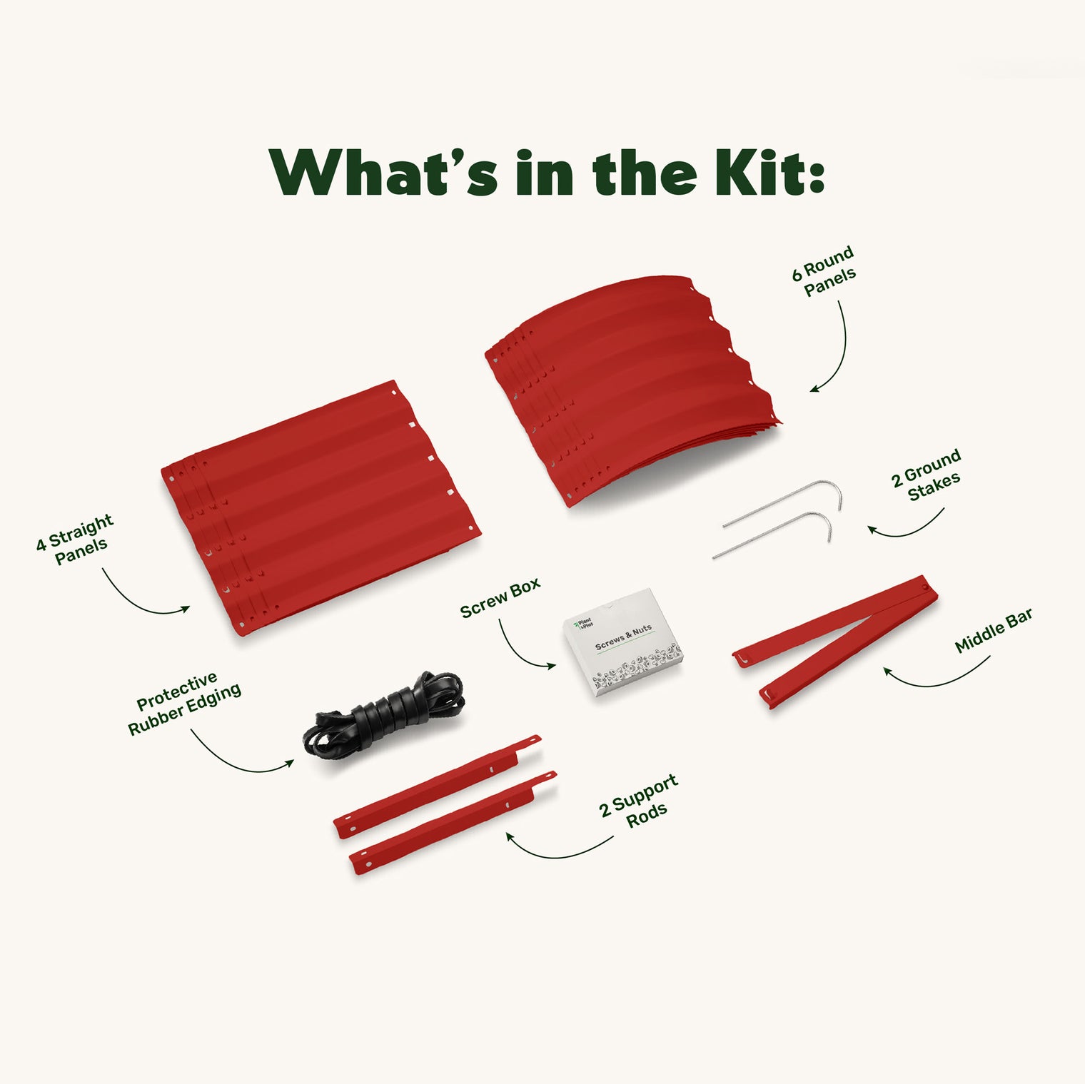 4x2x1 ft 2 Pcs Dark Red Oval Raised Garden Bed