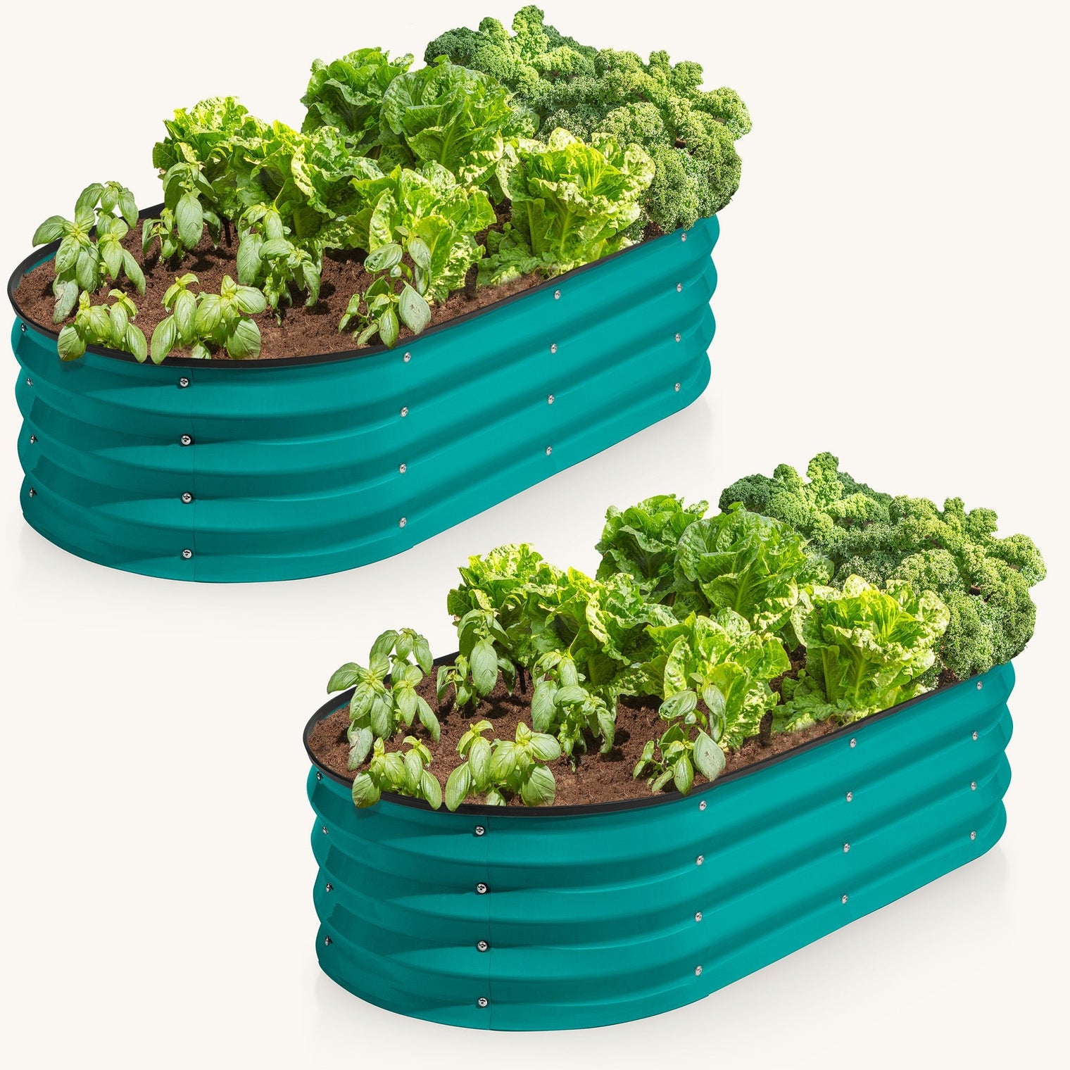 4x2x1 ft Turquoise 2 Pcs Raised Garden Bed