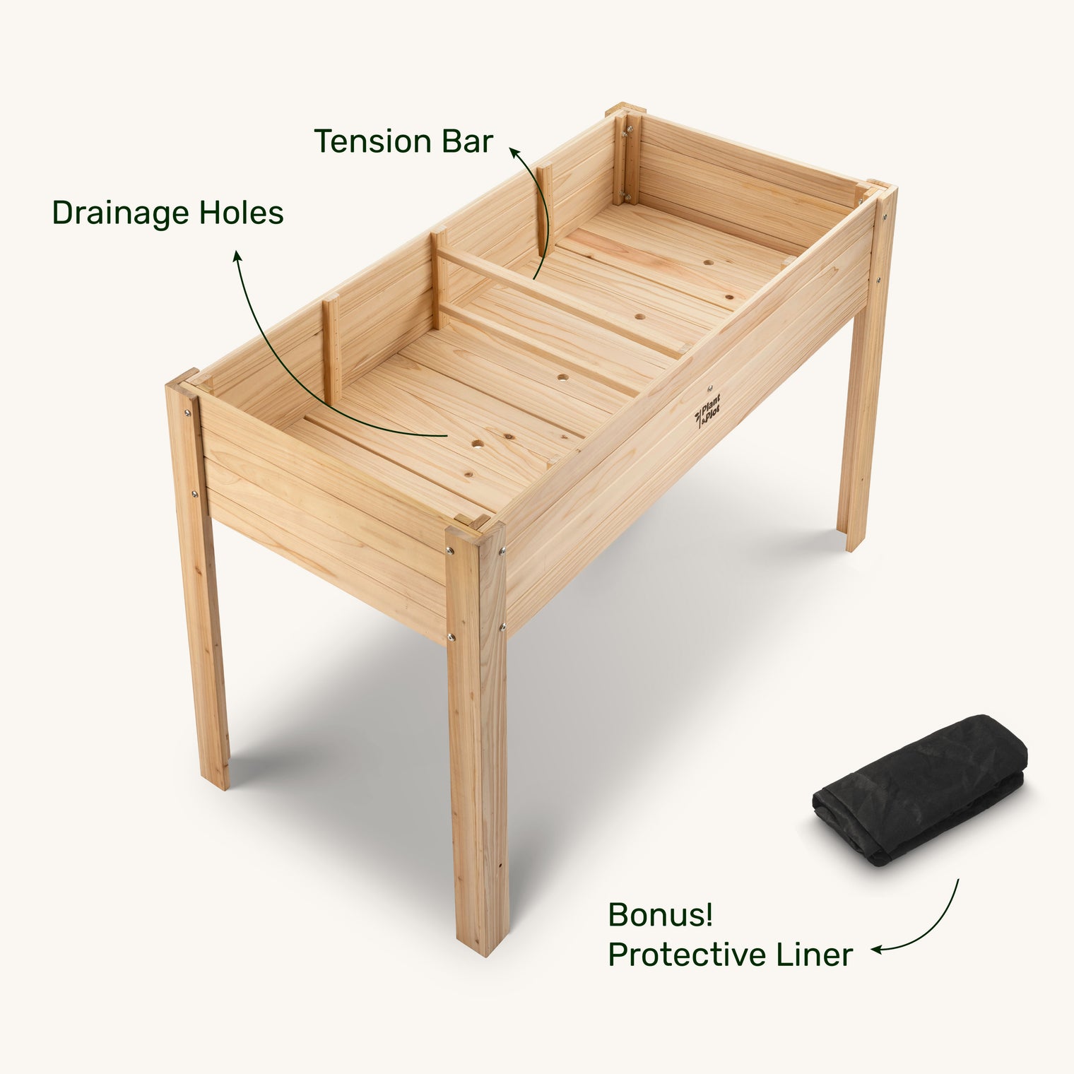 4x2x1 ft Wooden Raised Garden