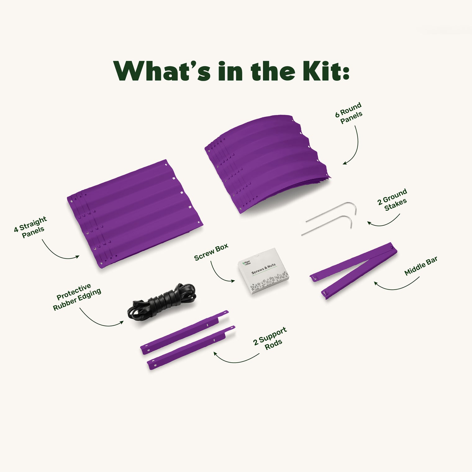 4x2x1 ft 2 Pcs Dark Purple Oval Raised Garden Bed