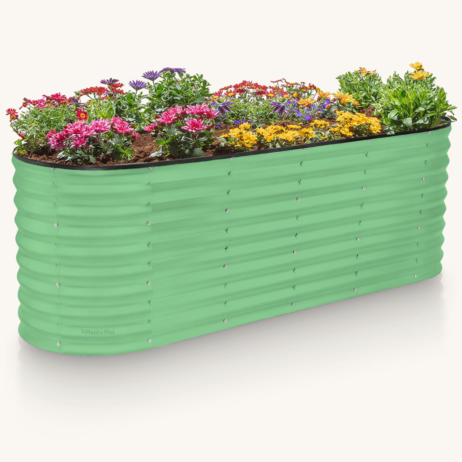 6x2x2 ft Light Green Oval Raised Garden Bed