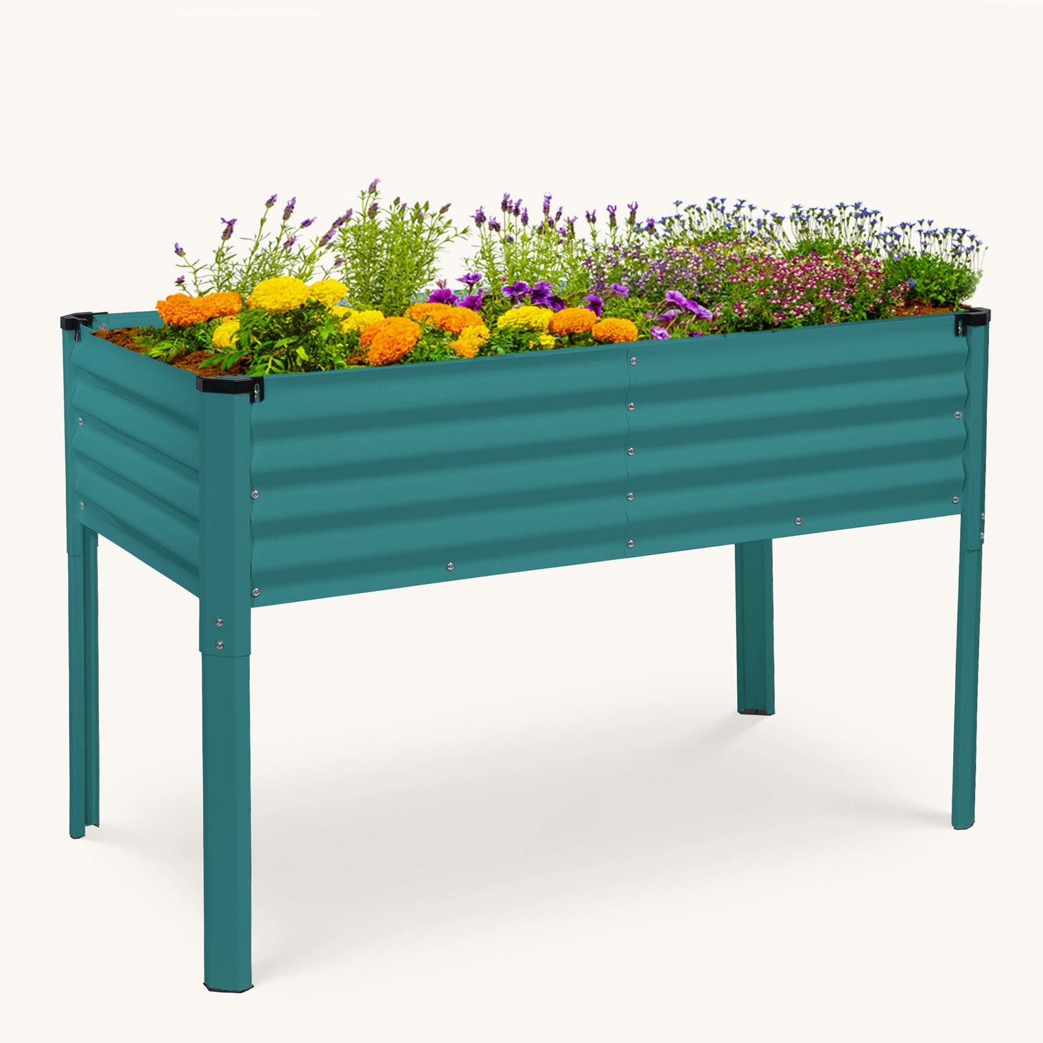 Raised Garden Beds with Legs in Turquoise