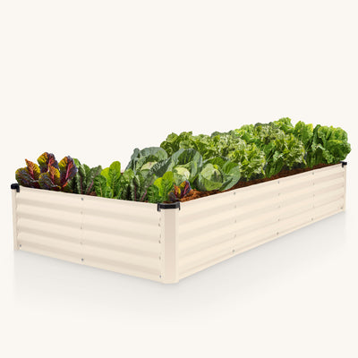 8x4x1 ft White Rectangle Raised Garden Bed