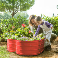 3x3x1 ft Red Heart Shaped Raised Garden Bed