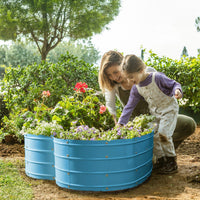 3x3x1 ft Teal Heart Shaped Raised Garden Bed