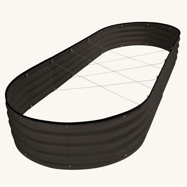 8x4x1 ft Black Oval Raised Garden Bed