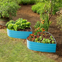 3x3x1 ft Teal Heart Shaped Raised Garden Bed