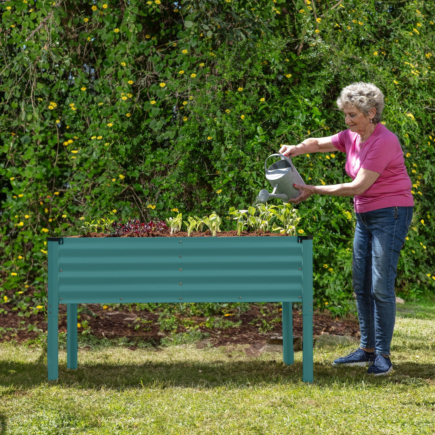 Raised Garden Beds with Legs in Turquoise – Plant & Plot