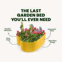 3x3x1 ft Yellow Heart Shaped Raised Garden Bed