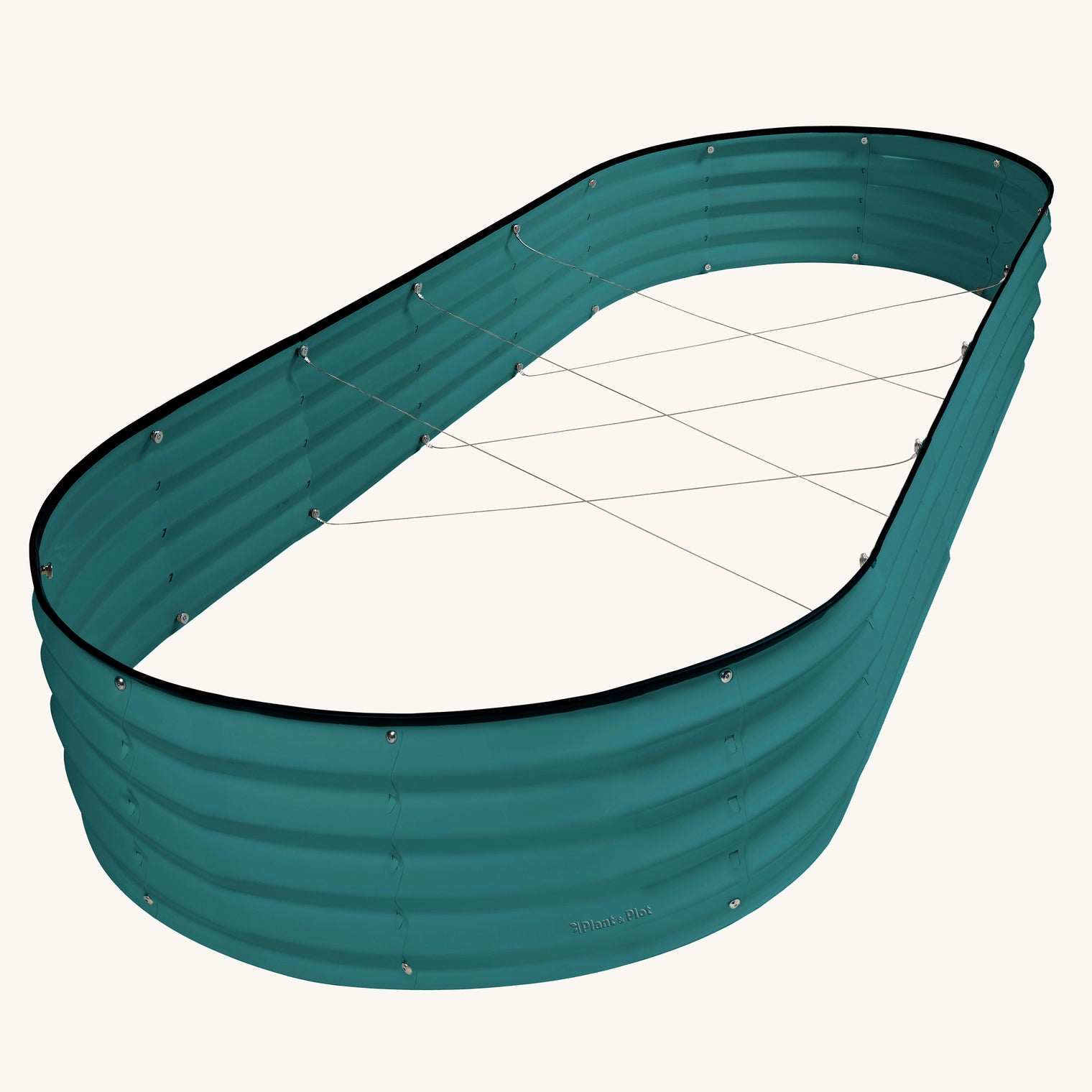 8x4x1 ft Turquoise Oval Raised Garden Bed