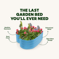 3x3x1 ft Teal Heart Shaped Raised Garden Bed