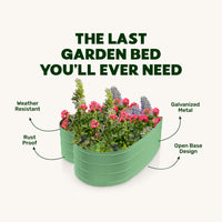 3x3x1 ft Green Heart Shaped Raised Garden Bed