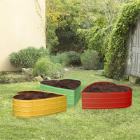 3x3x1 ft Red Heart Shaped Raised Garden Bed