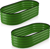 4x2x1 ft Olive Green 2Pcs Oval Raised Garden Bed
