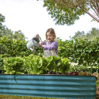 8x4x1 ft Turquoise Oval Raised Garden Bed