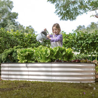 6x3x1 ft 2 Pcs White Oval Raised Garden Bed