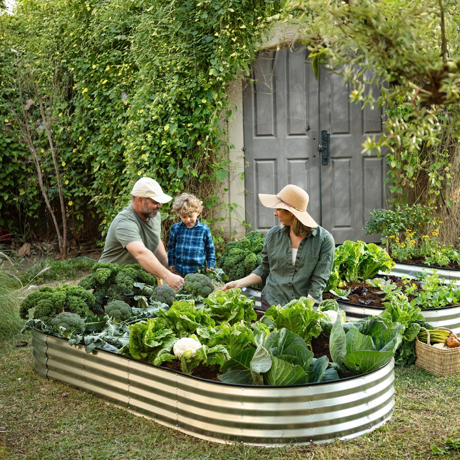 6x3x1 ft 2 Pcs Silver Oval Raised Garden Bed