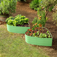 3x3x1 ft Green Heart Shaped Raised Garden Bed