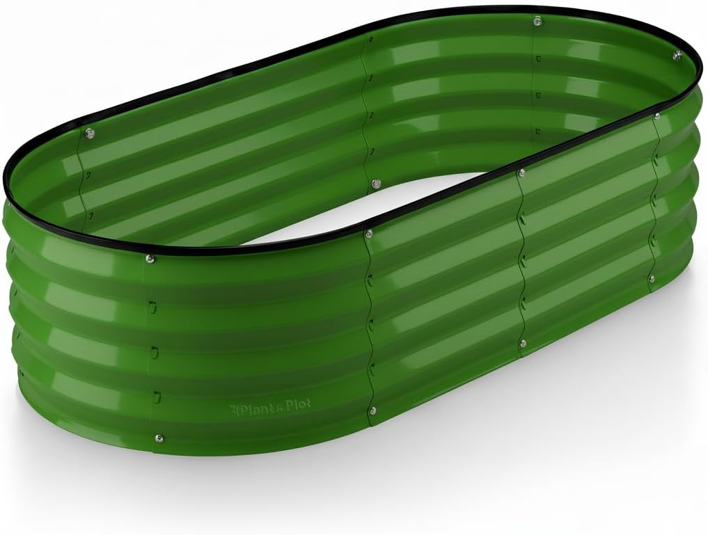 4x2x1 ft Olive Green Oval Raised Garden Bed