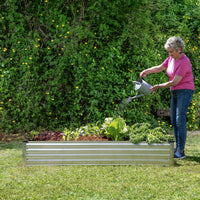 8x4x1 ft 2 Pcs Silver Rectangle Raised Garden Bed